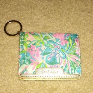Lilly Pulitzer Floral Print Wallet with Keyring